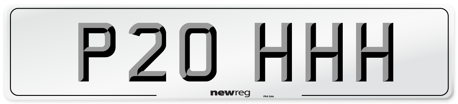 P20 HHH Number Plate from New Reg